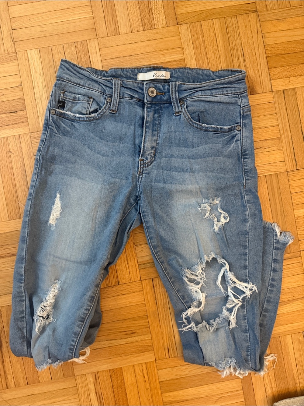 Kancun Light Blue Distressed Women's Jeans